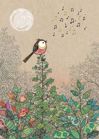 D201 Song Bird greeting card bug art