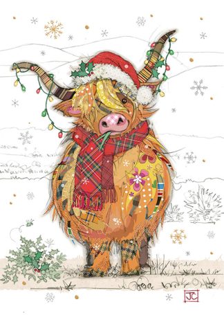 GC015 Christmas Cow greeting card bug art